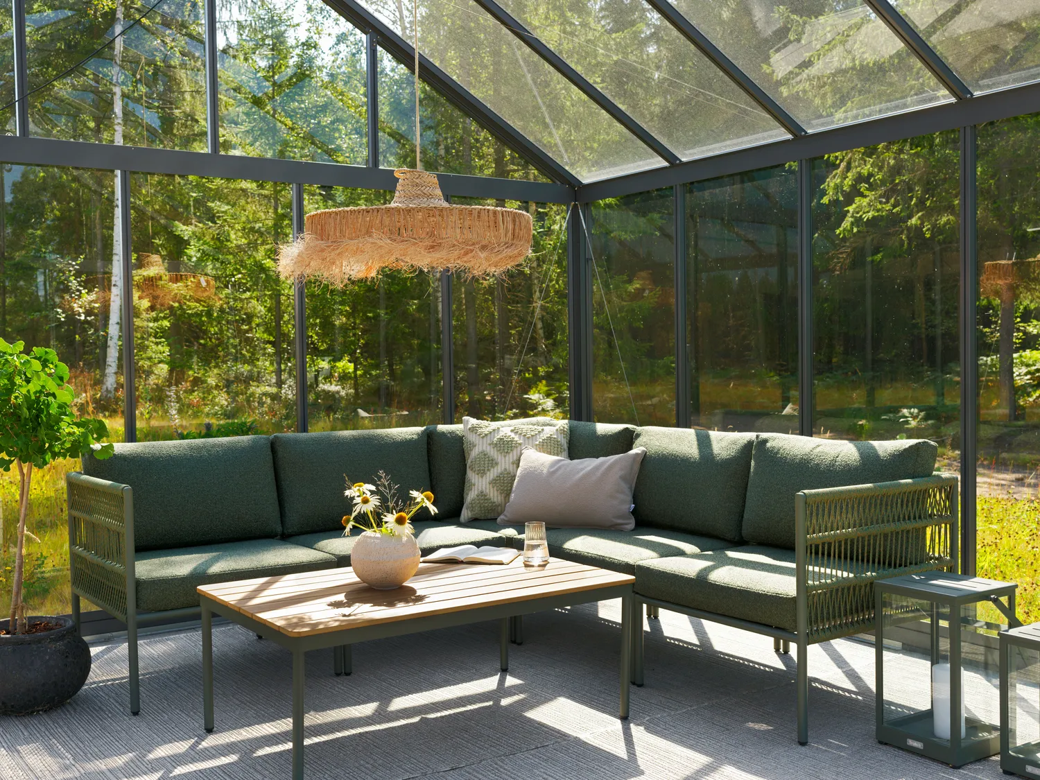 Canapé modulaire Reno, Nordic green-raw avocado, partie centrale Brafab