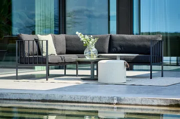 Canapé modulaire Upper coin - Noir-teddy black - Brafab