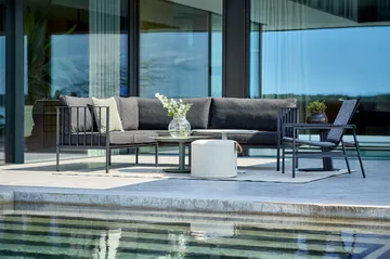 Canapé modulaire Upper coin - Noir-teddy black - Brafab