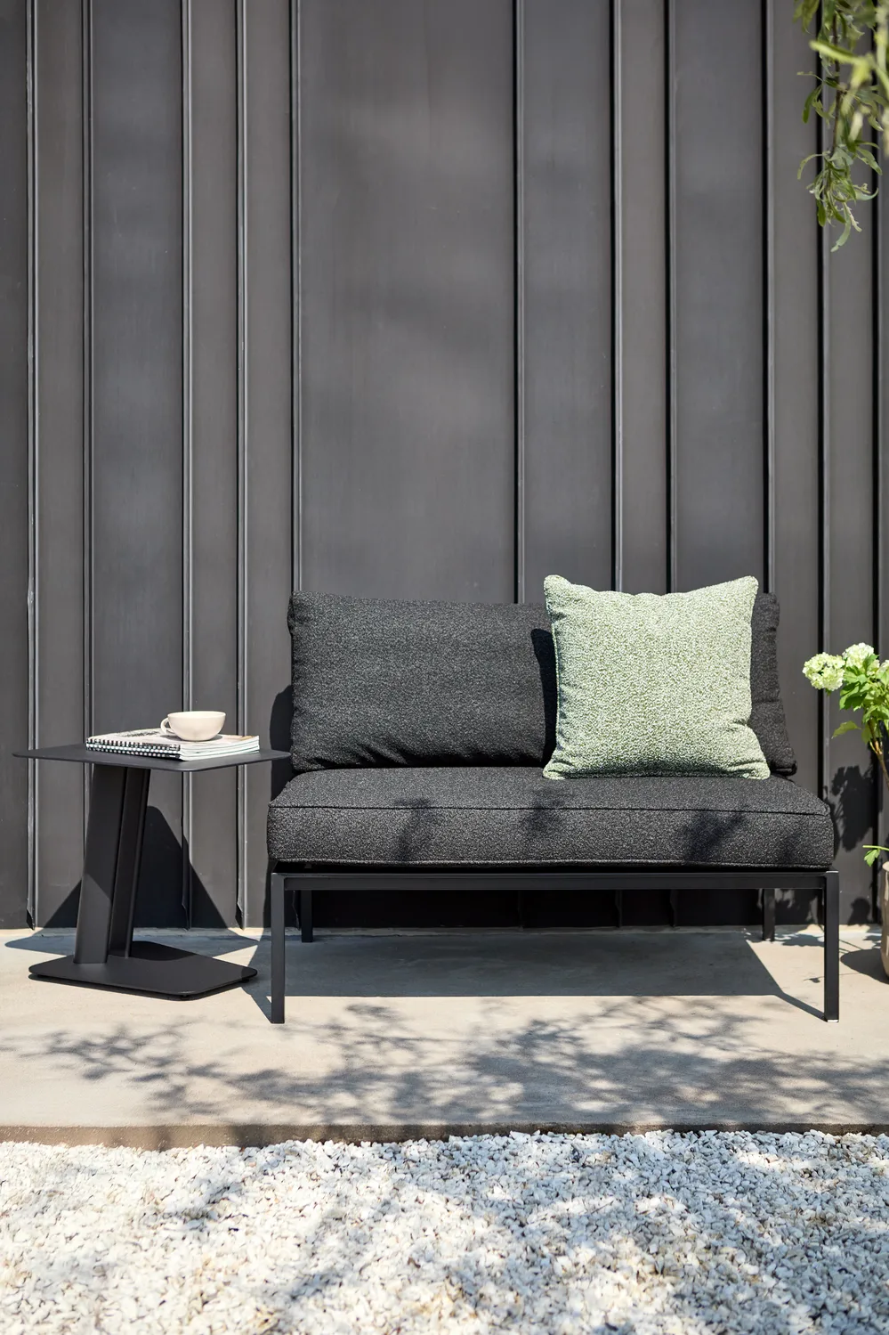 Canapé modulaire Upper, Noir-teddy black, partie centrale Brafab