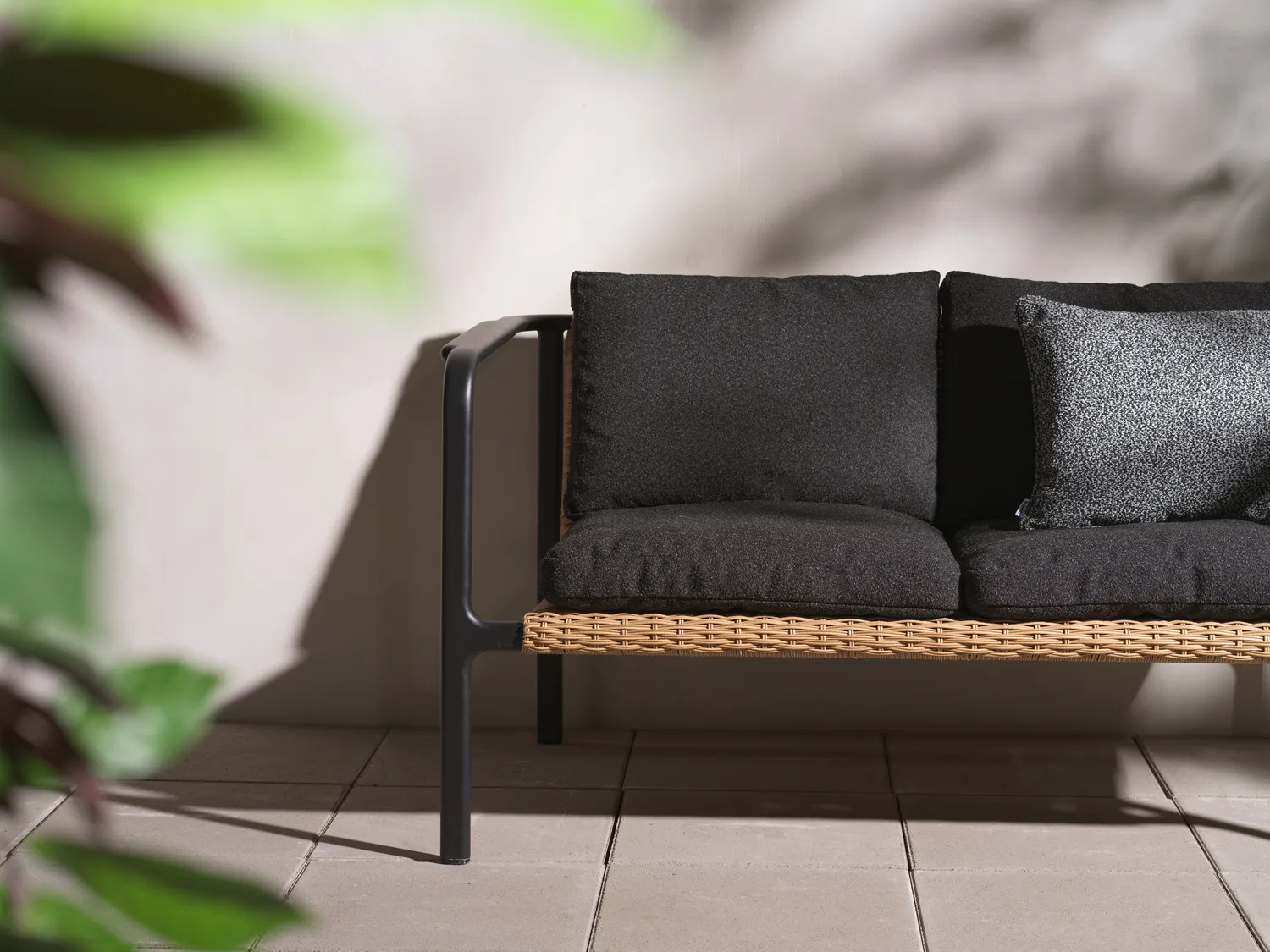 Canapé Motty, Noir-teddy black, 2-places Brafab