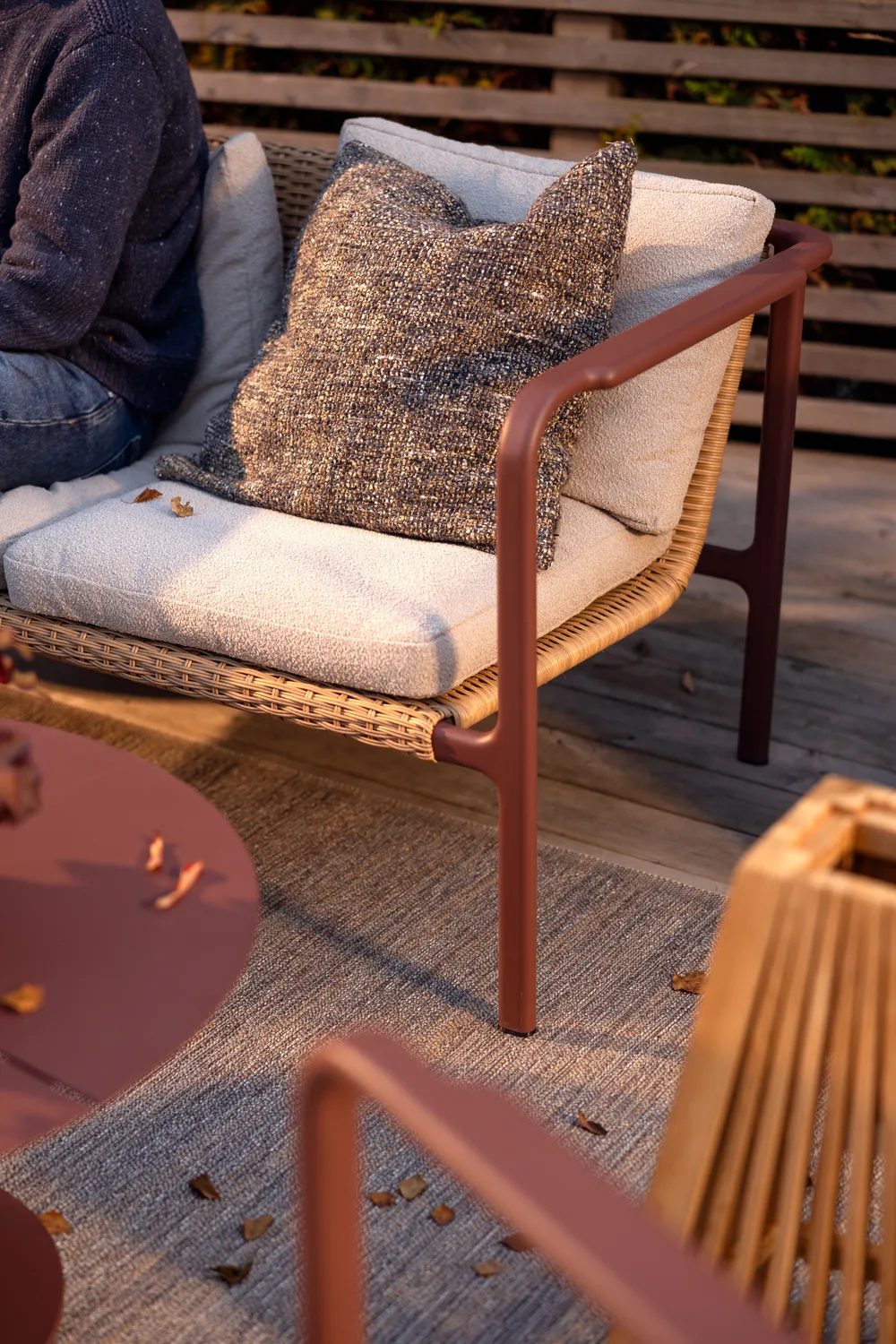 Canapé Motty, Zin red-teddy beige, 2-places Brafab