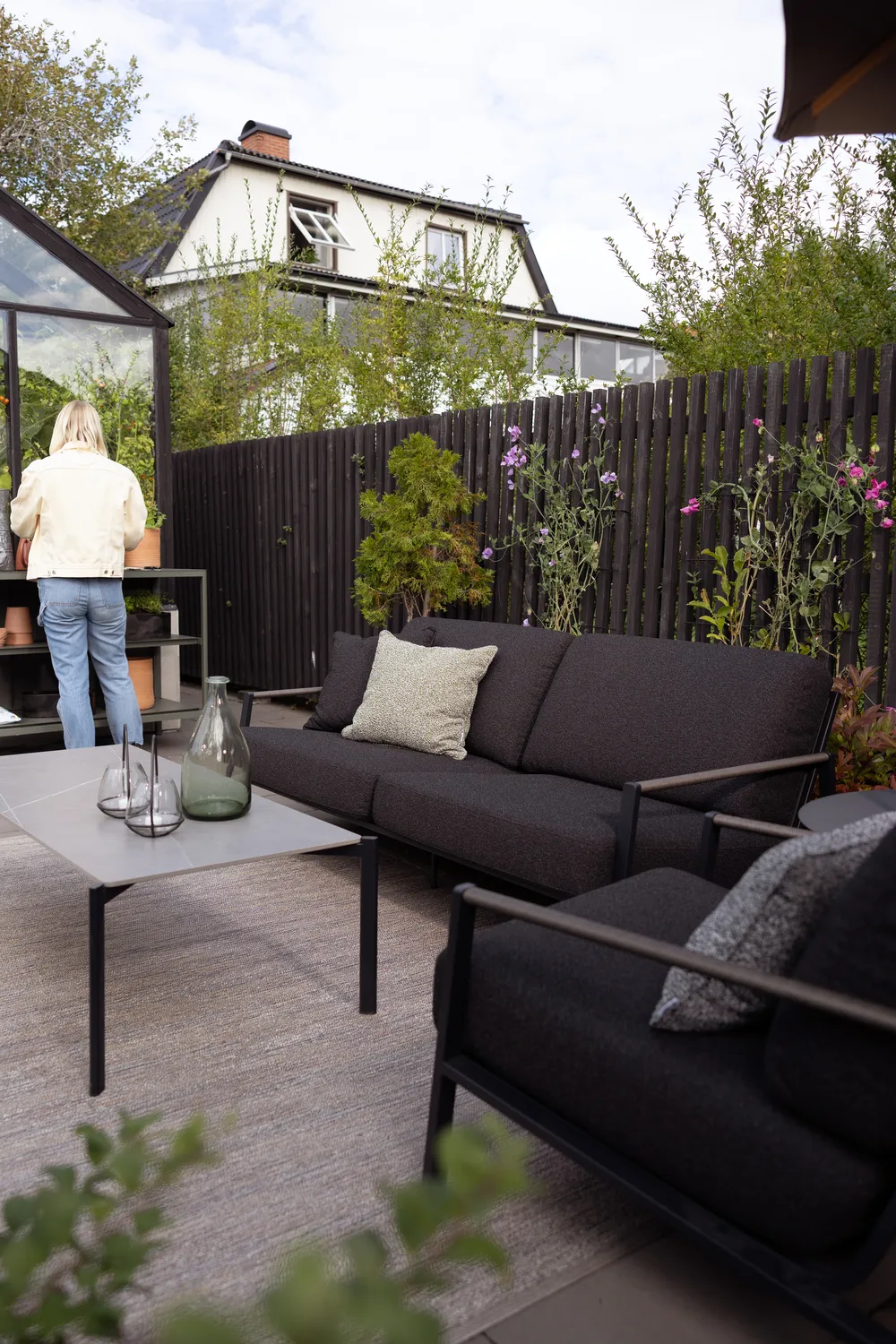 Canapé Naos, Noir-teddy black, 2,5 places Brafab