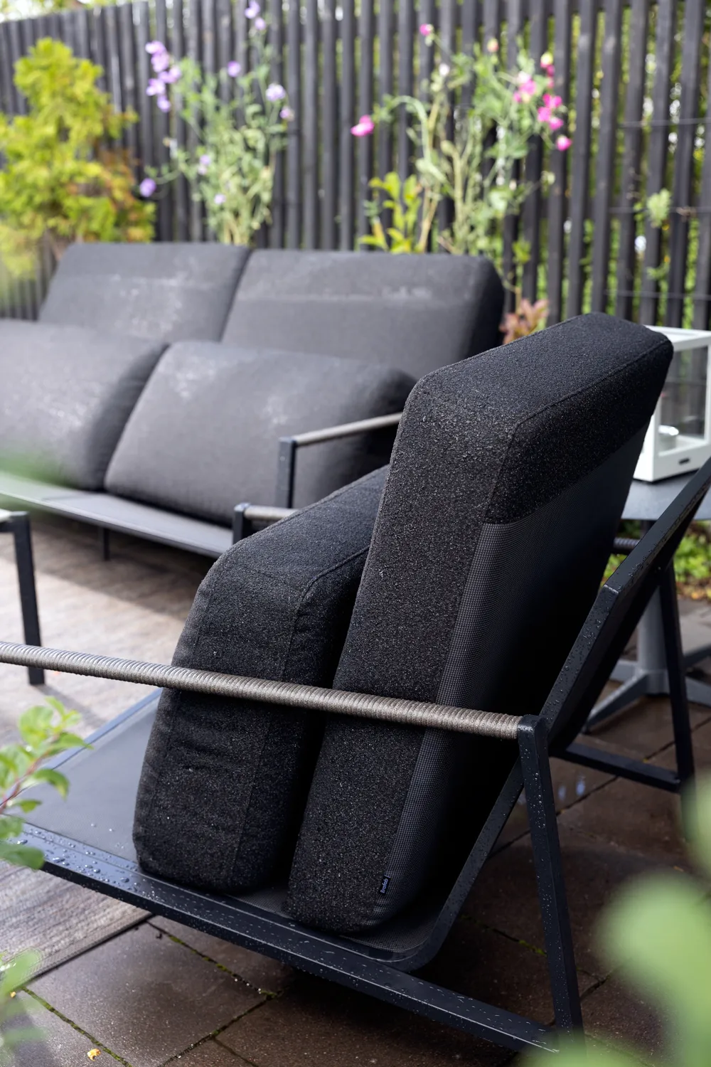 Canapé Naos, Noir-teddy black, 2,5 places Brafab