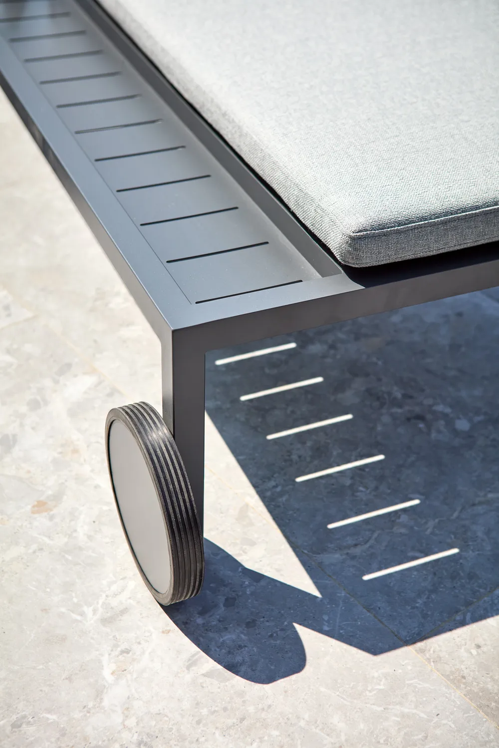 Chaise longue Samvaro 218x92 cm, Anthracite-pearl grey Brafab