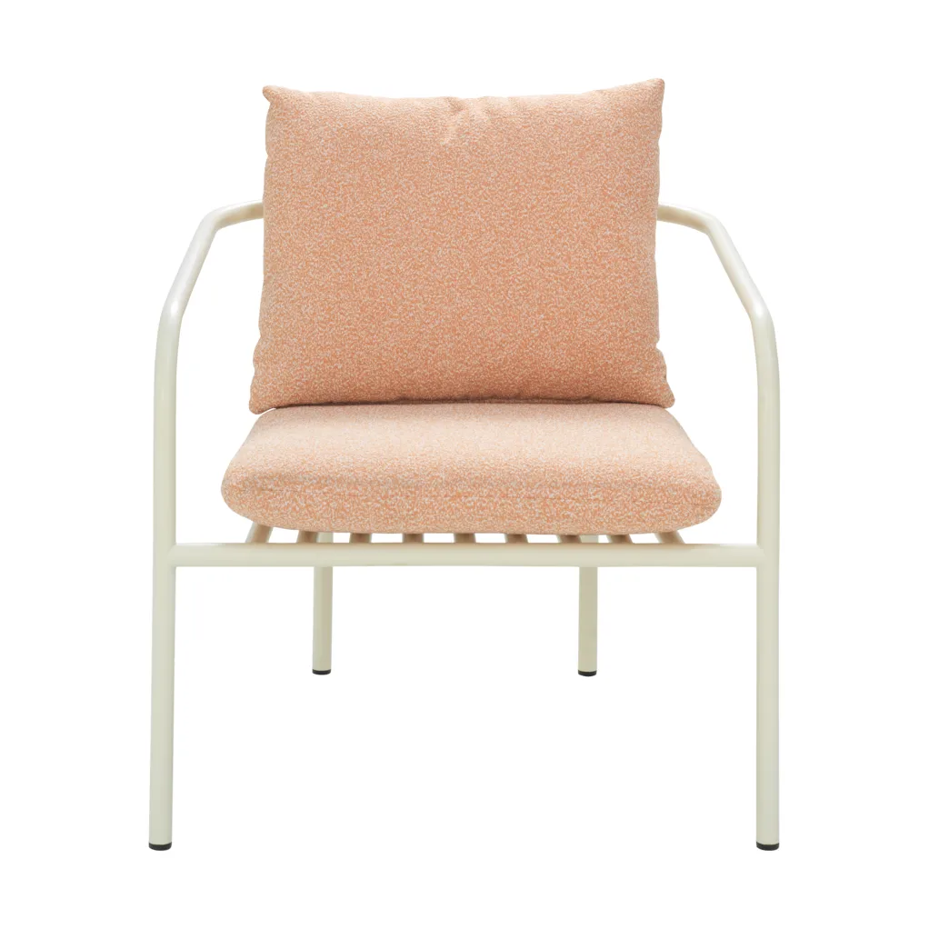Fauteuil Bendt, White-teddy orange Brafab
