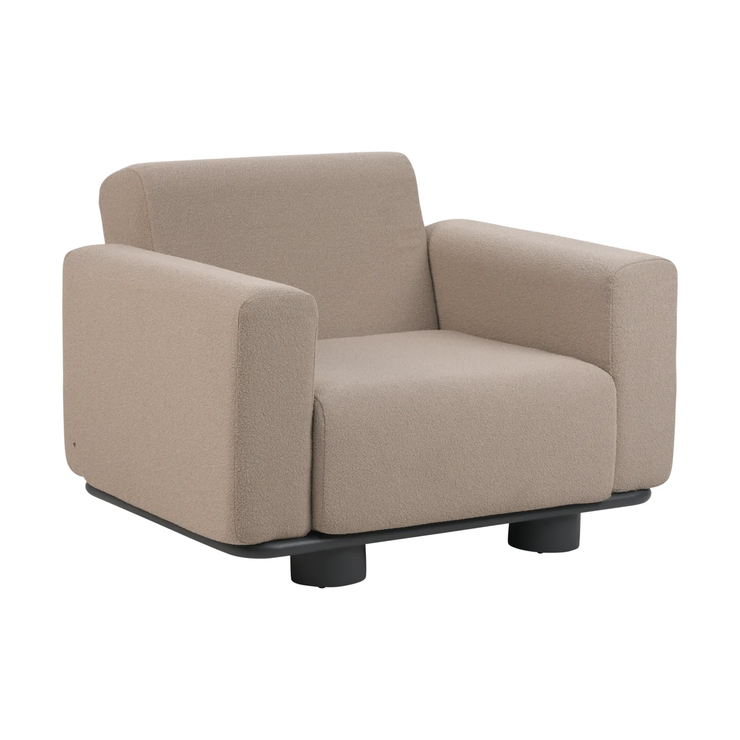 Fauteuil Bolster, Anthracite-teddy beige Brafab