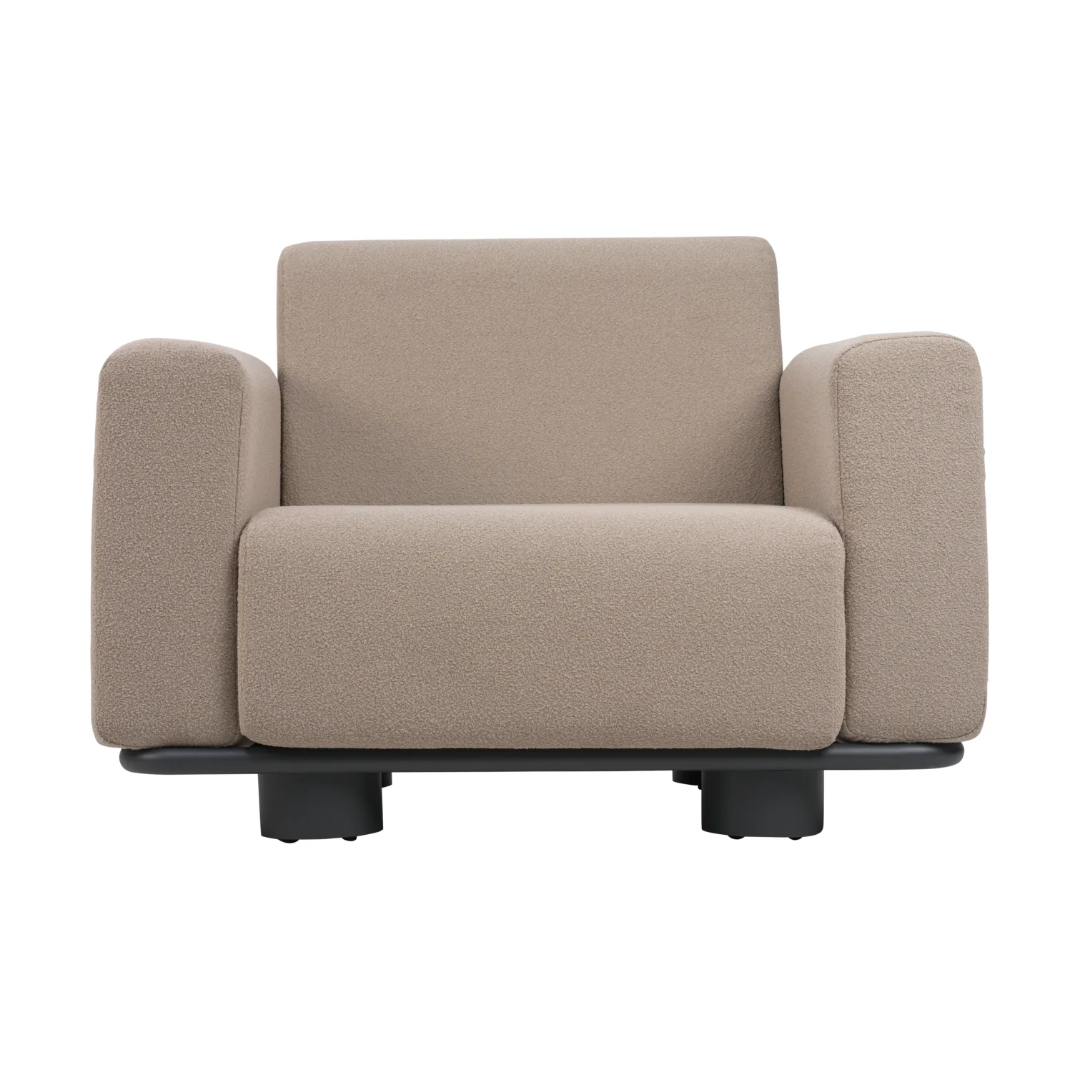 Fauteuil Bolster, Anthracite-teddy beige Brafab