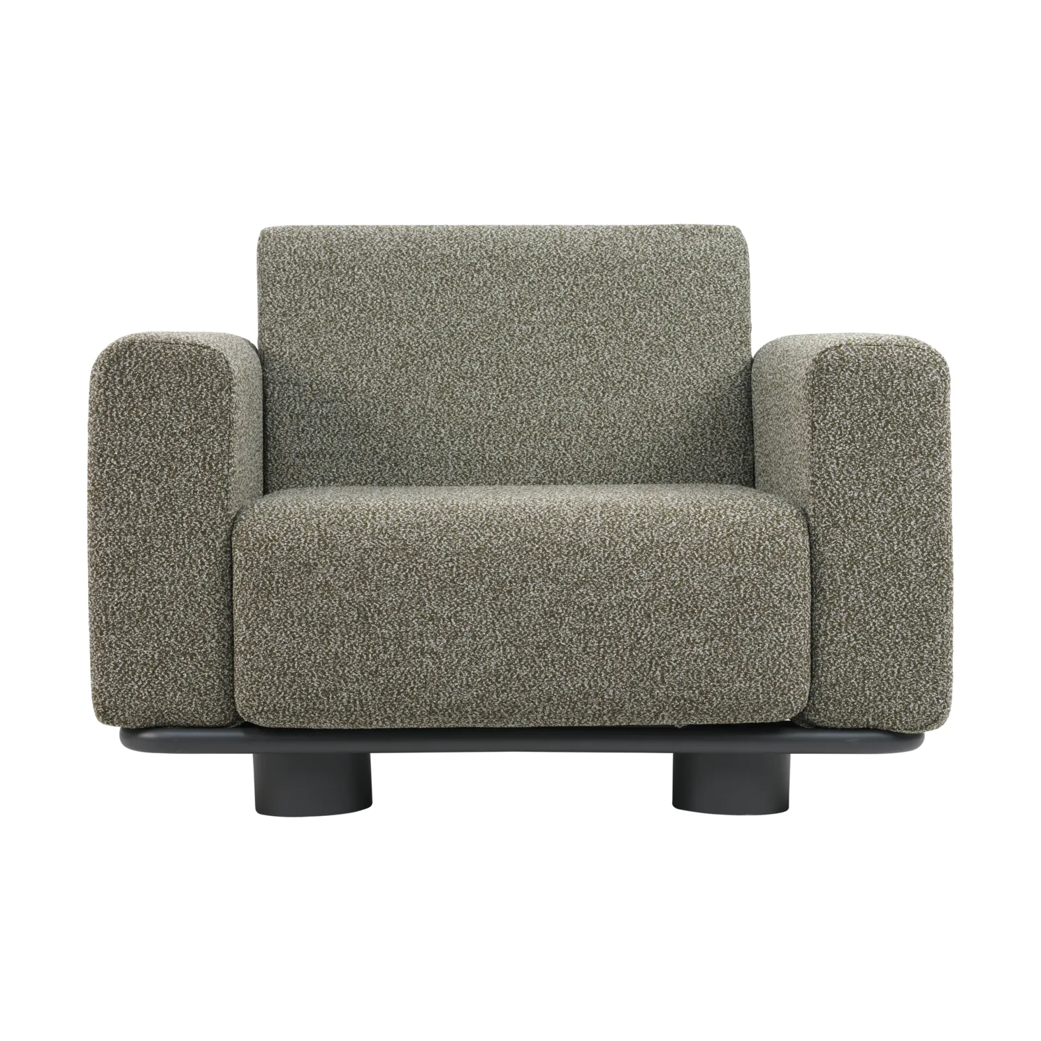 Fauteuil Bolster, Anthracite-teddy verde Brafab