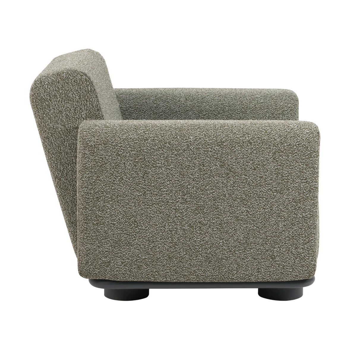 Fauteuil Bolster, Anthracite-teddy verde Brafab