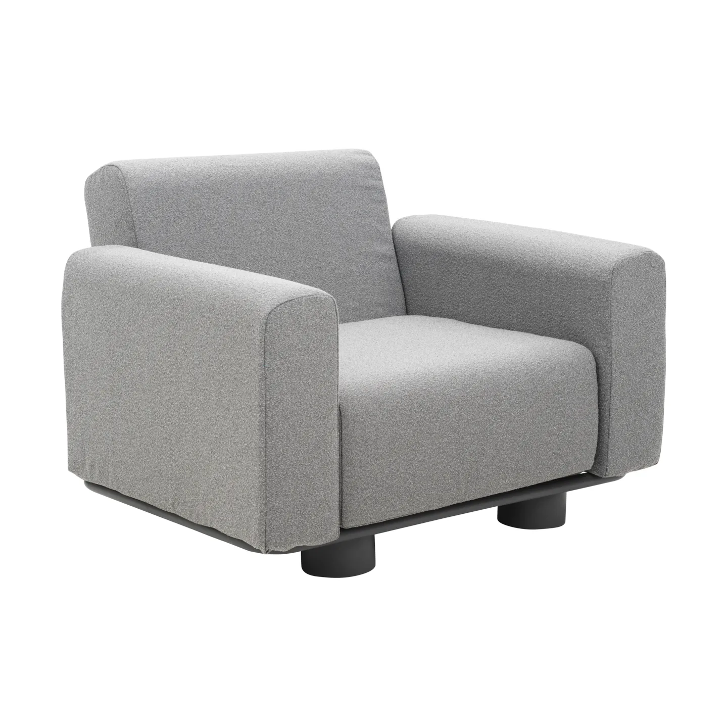 Fauteuil Bolster, Antracite-teddy grey Brafab