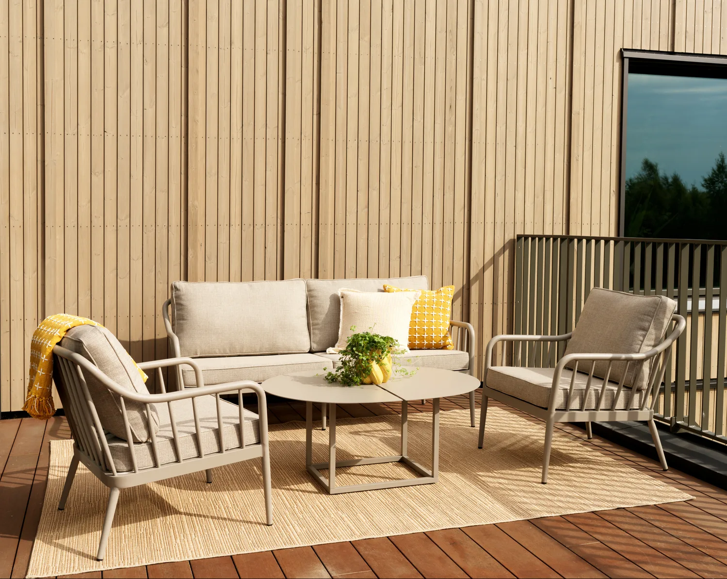 Fauteuil Coleville, Khaki-burlap beige Brafab