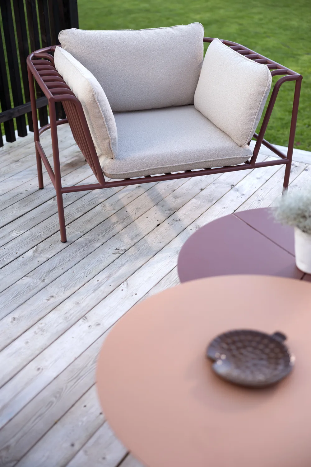 Fauteuil Collier, Zin red-teddy beige Brafab