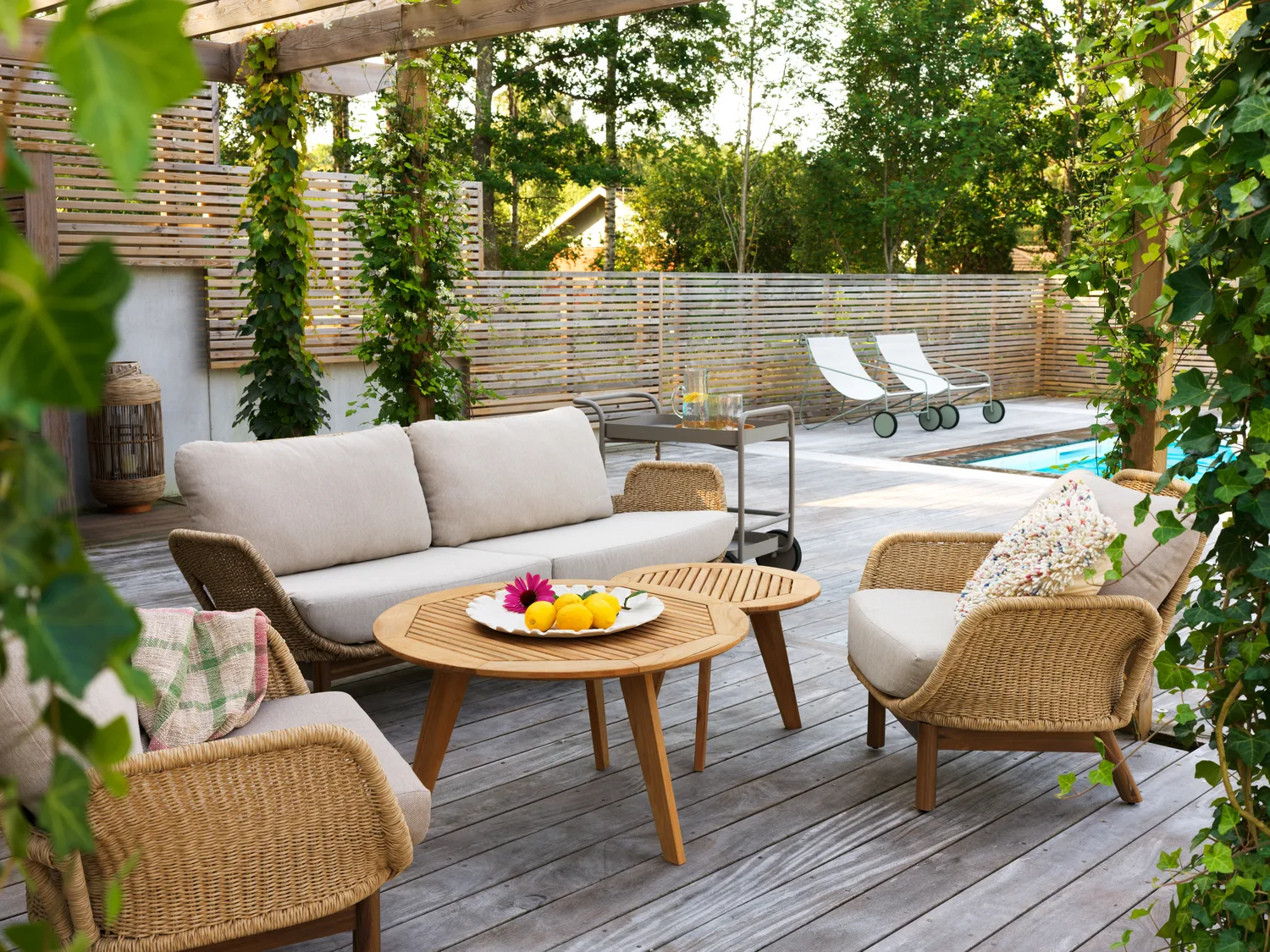 Fauteuil Lily, Twist straw-plush wheat Brafab