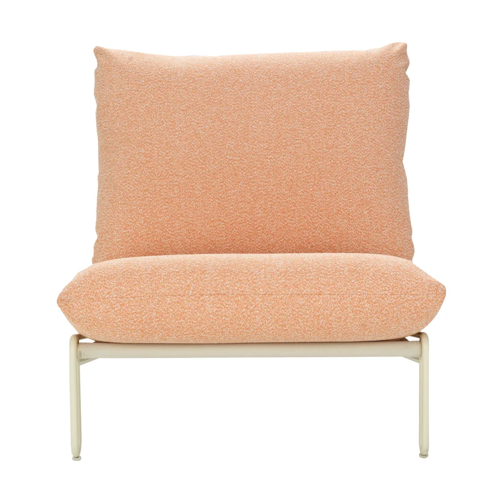 Fauteuil lounge Blixt, Pearl white-teddy orange Brafab