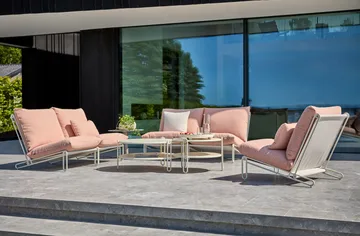 Fauteuil lounge Blixt - Pearl white-teddy orange - Brafab