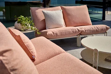 Fauteuil lounge Blixt - Pearl white-teddy orange - Brafab