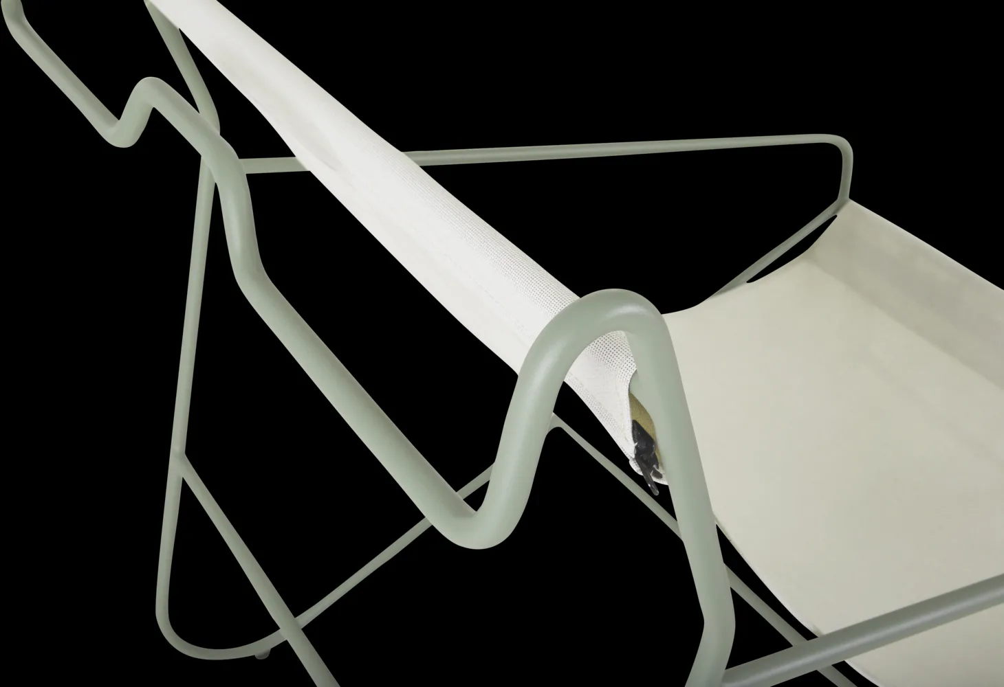 Fauteuil lounge Poul Chair, Dusty green-blanc Brafab