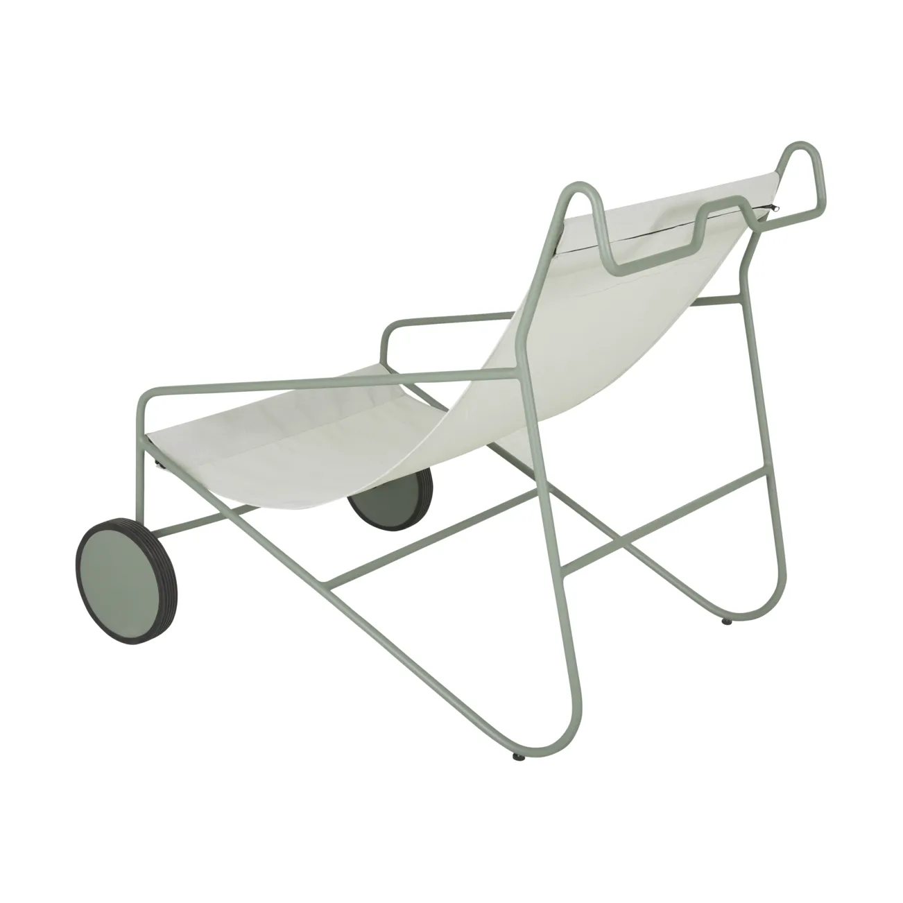 Fauteuil lounge Poul Chair, Dusty green-blanc Brafab