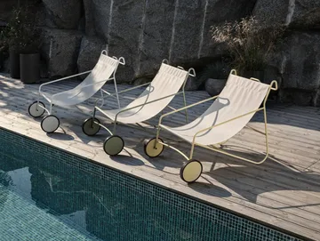 Fauteuil lounge Poul Chair - Dusty green-blanc - Brafab