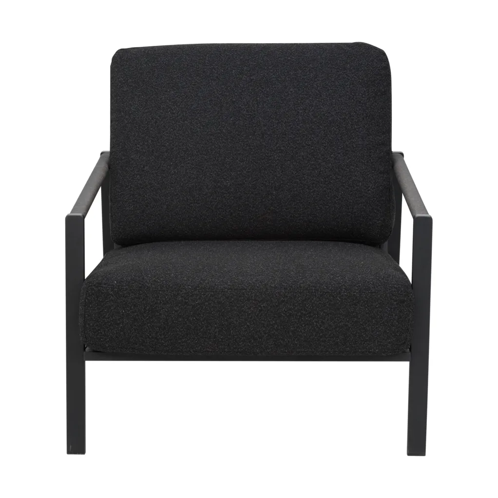Fauteuil Lyra, Noir-teddy black Brafab
