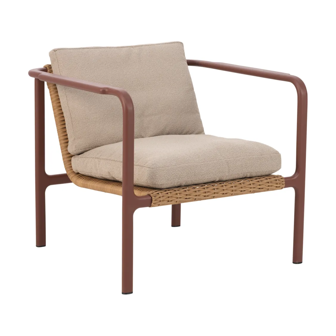 Fauteuil Motty, Zin red-teddy beige Brafab