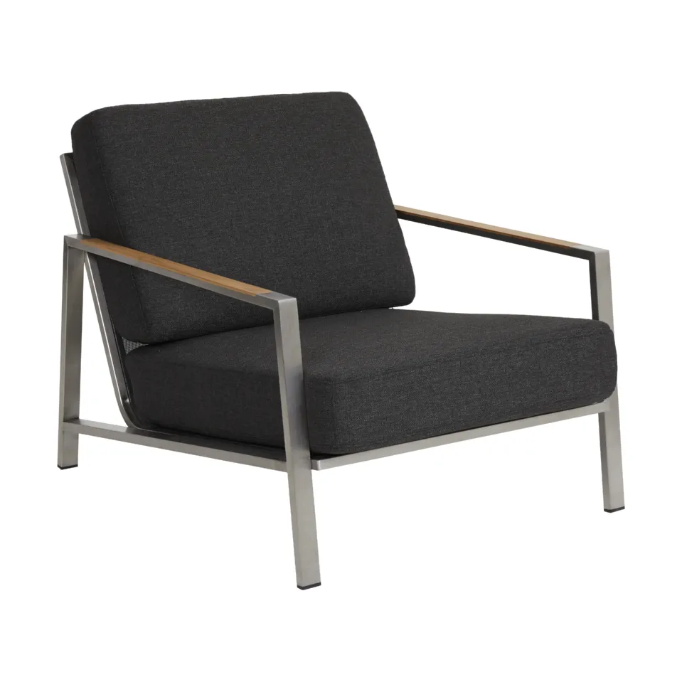Fauteuil Naos, Acier inoxydable-nearly black Brafab