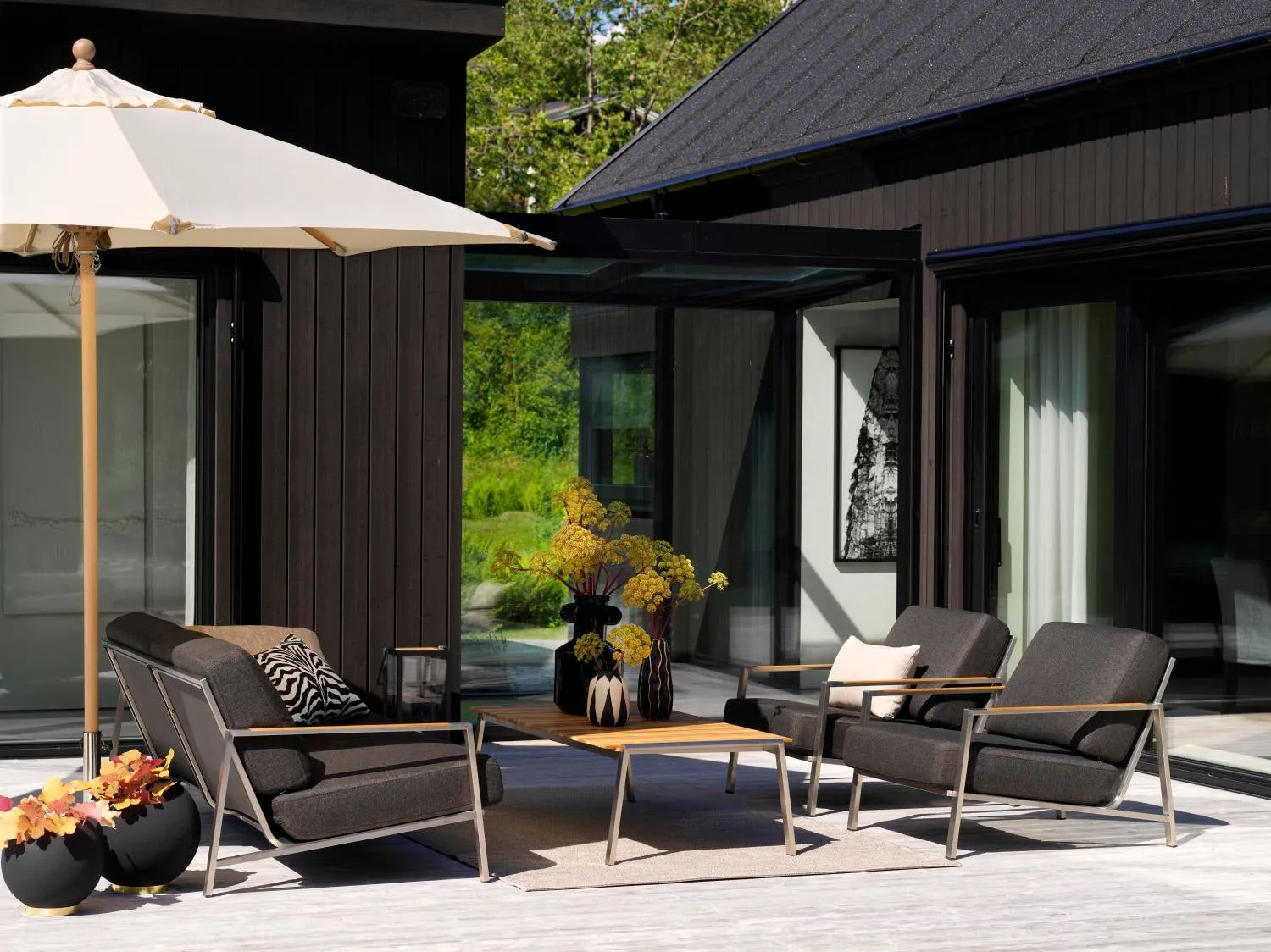 Fauteuil Naos, Acier inoxydable-nearly black Brafab