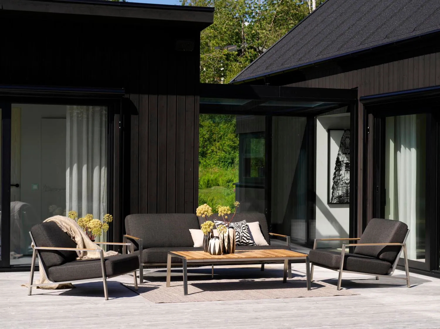 Fauteuil Naos, Acier inoxydable-nearly black Brafab