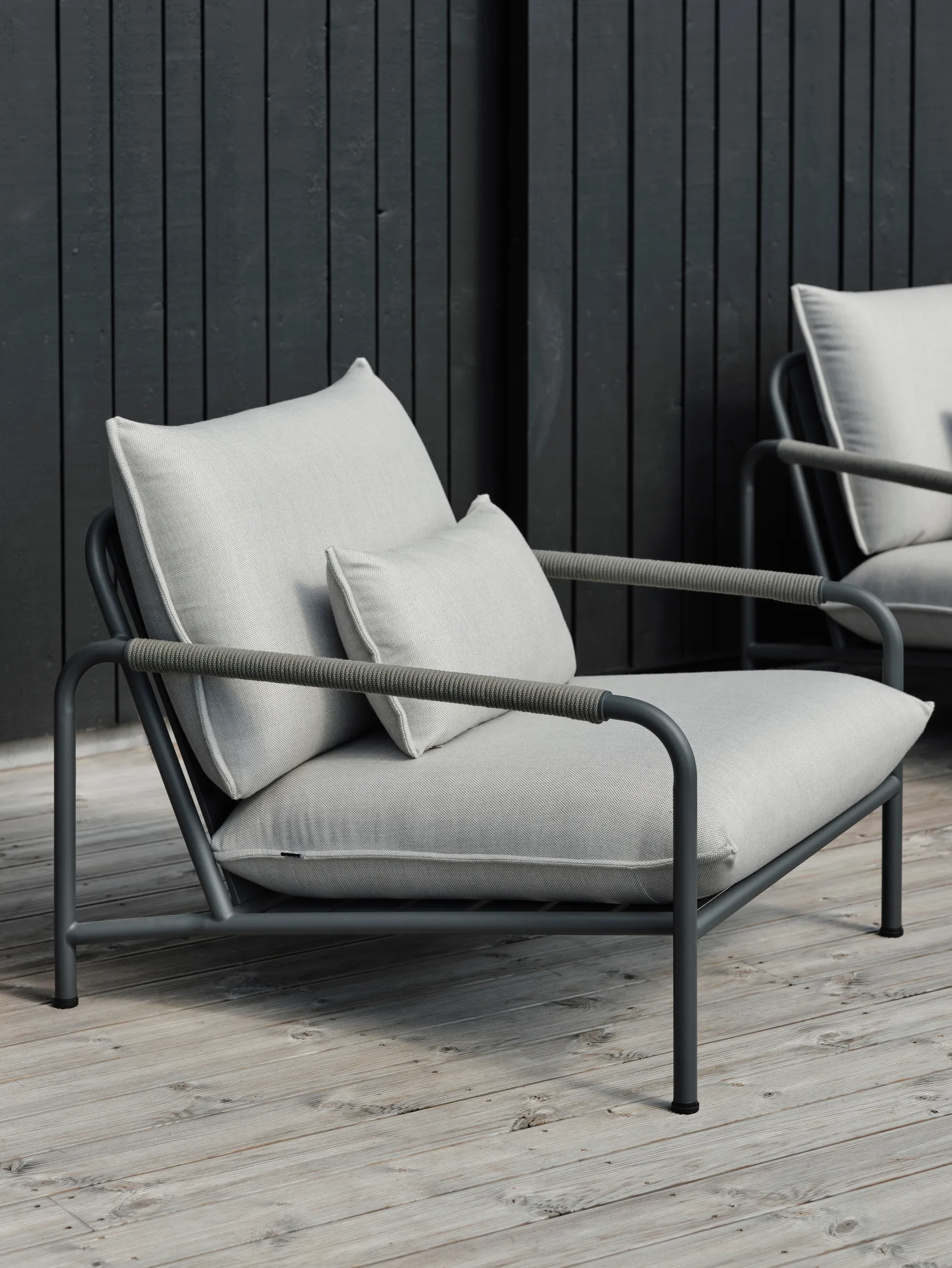 Lerberget fauteuil lounge, Anthracite-frêne Brafab