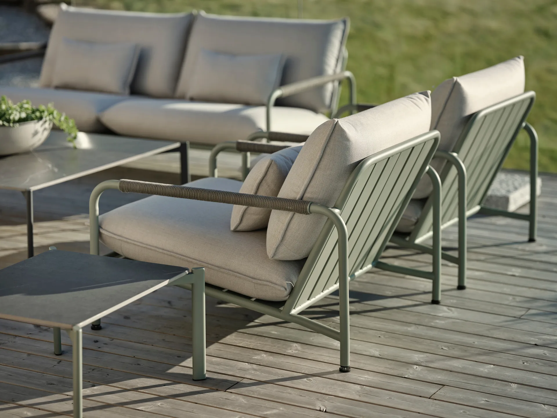 Lerberget fauteuil lounge, Vert-frêne Brafab