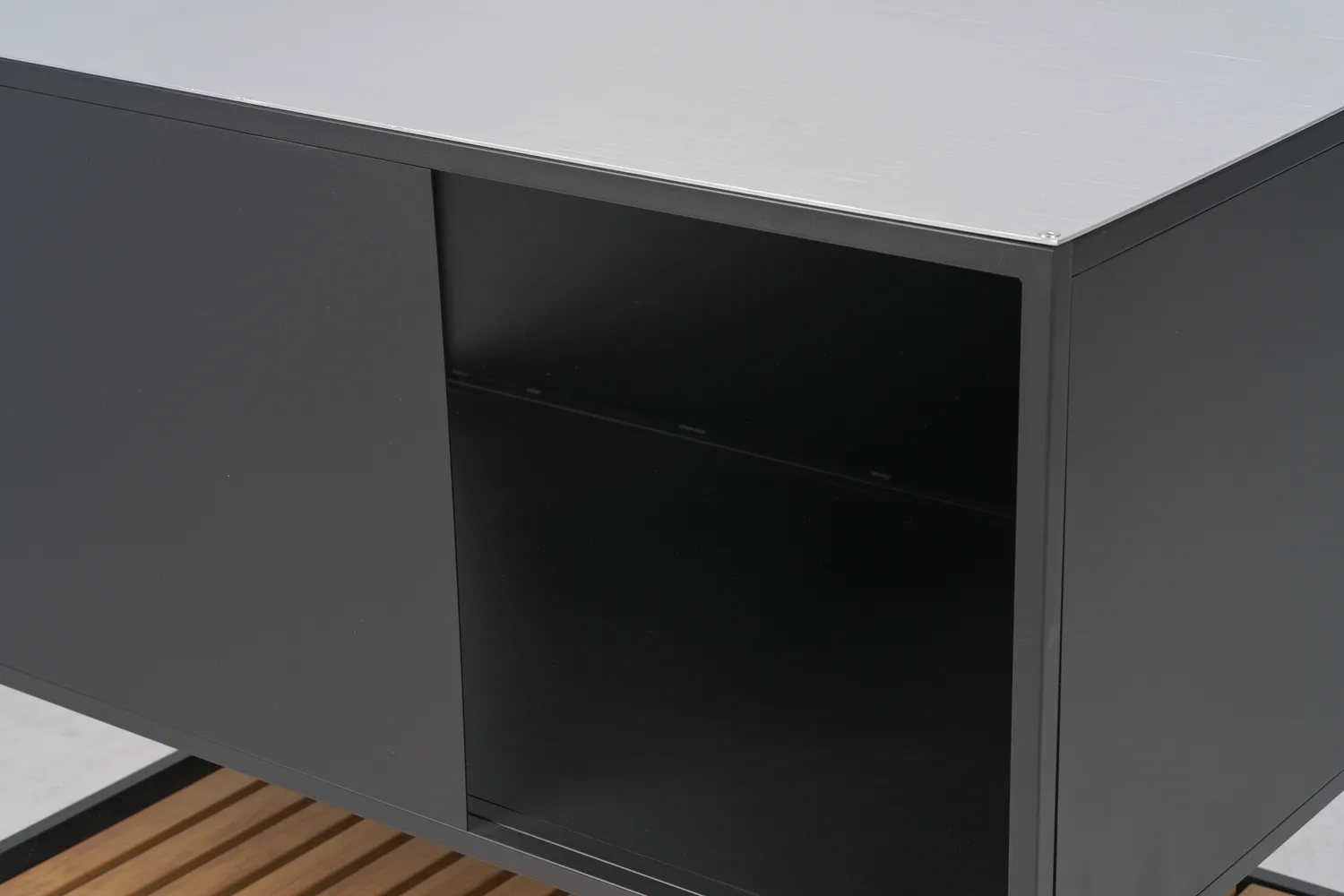 Meuble bas de cuisine d'extérieur Prep 110x90x70 cm, Noir Brafab