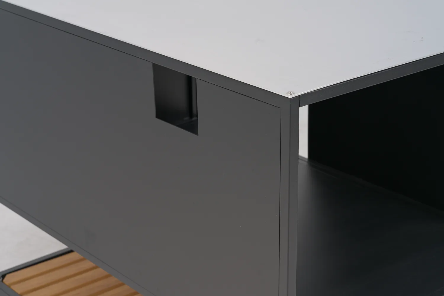 Meuble bas de cuisine d'extérieur Prep 110x90x70 cm, Noir Brafab