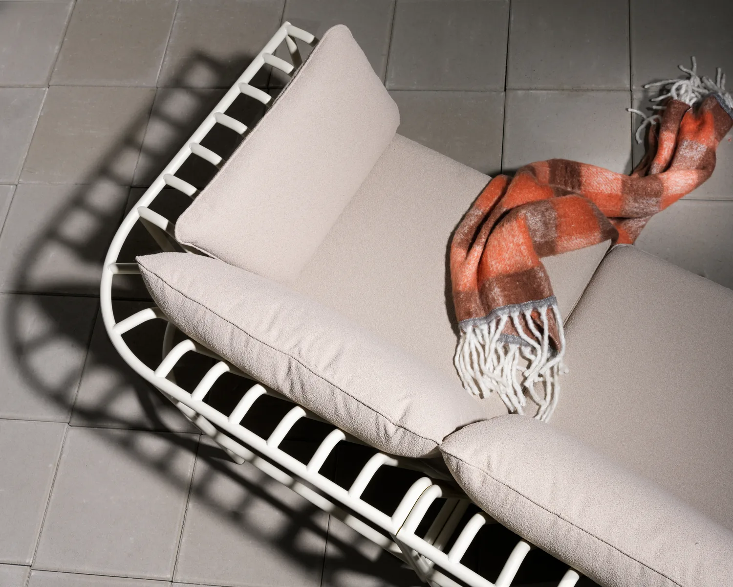 Module de canapé Collier, Pearl white-teddy beige, angle Brafab