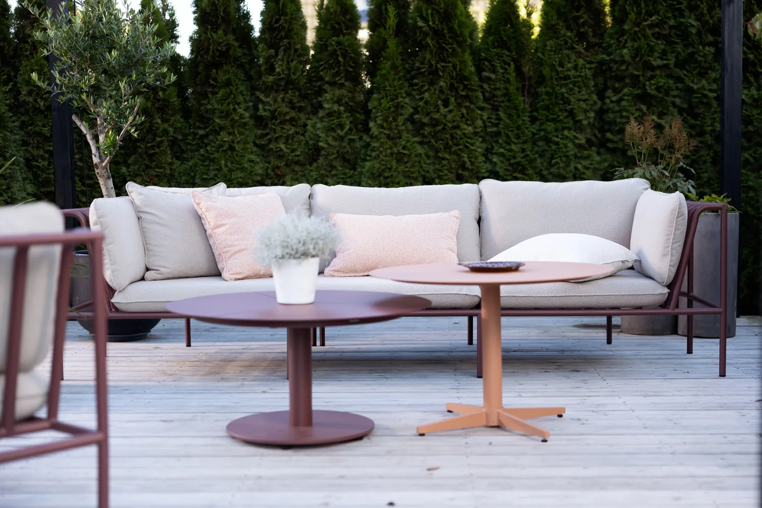 Module de canapé Collier, Zin red-teddy beige, angle Brafab