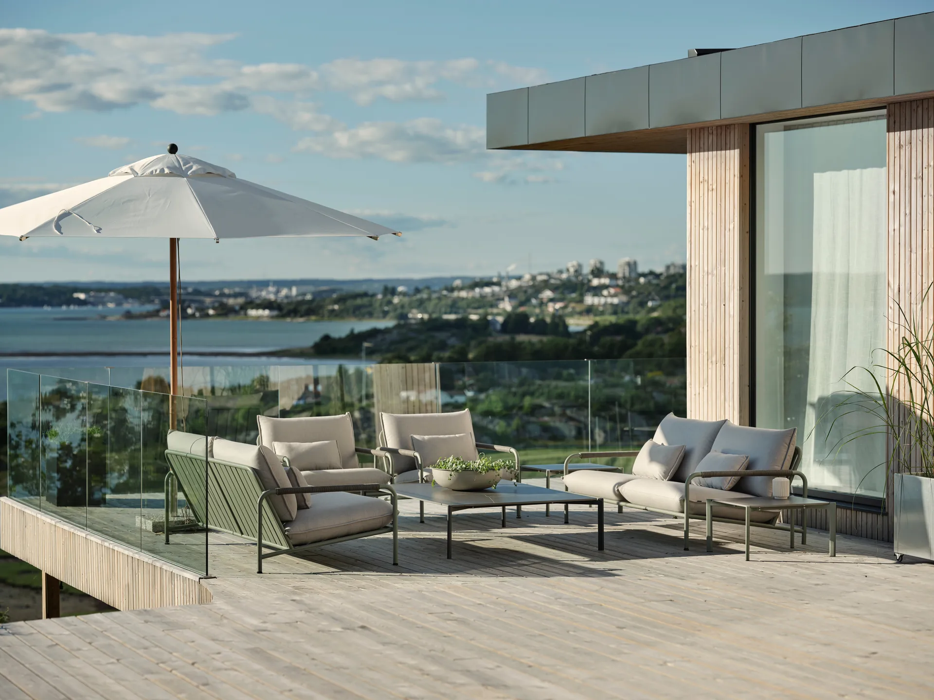 Paliano parasol, Nature-blanc 300 cm Brafab