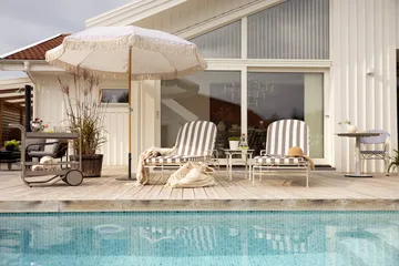 Parasol Gatsby - Grey stripe, Ø256 cm - Brafab