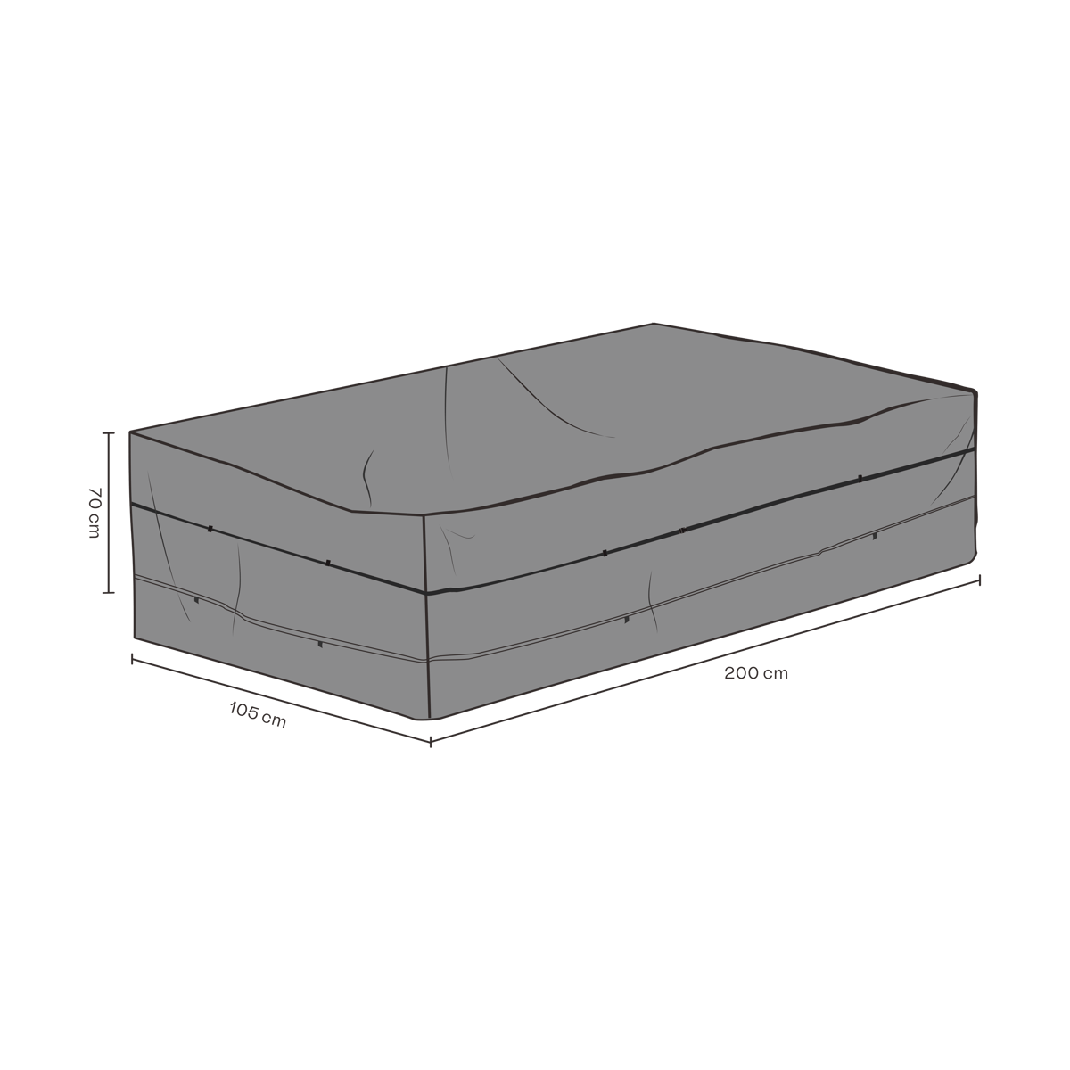 Brafab Protection de meuble Brafab canapé Noir 200 cm