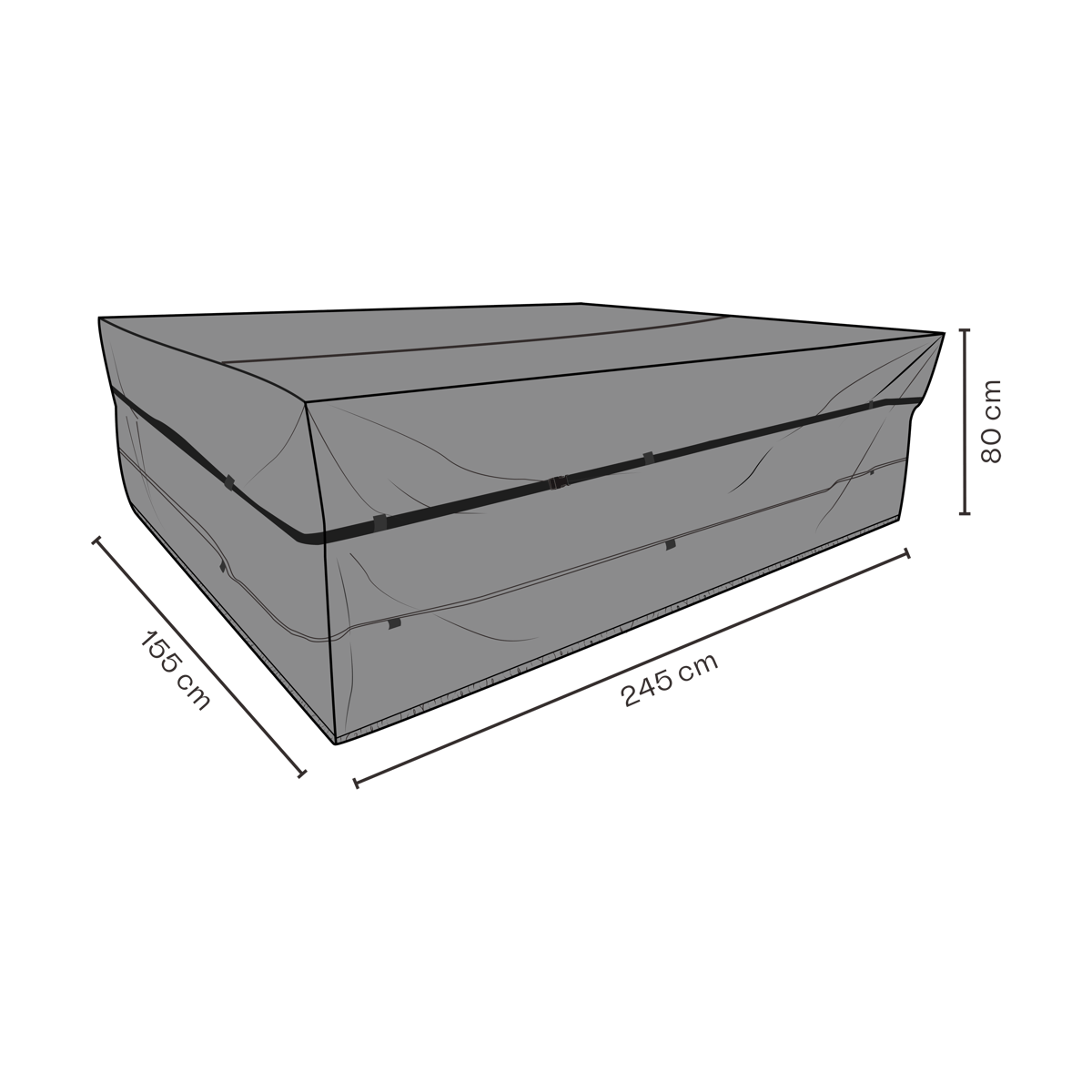 Brafab Protection de meuble Brafab ensemble salle à manger Noir 245x155 cm