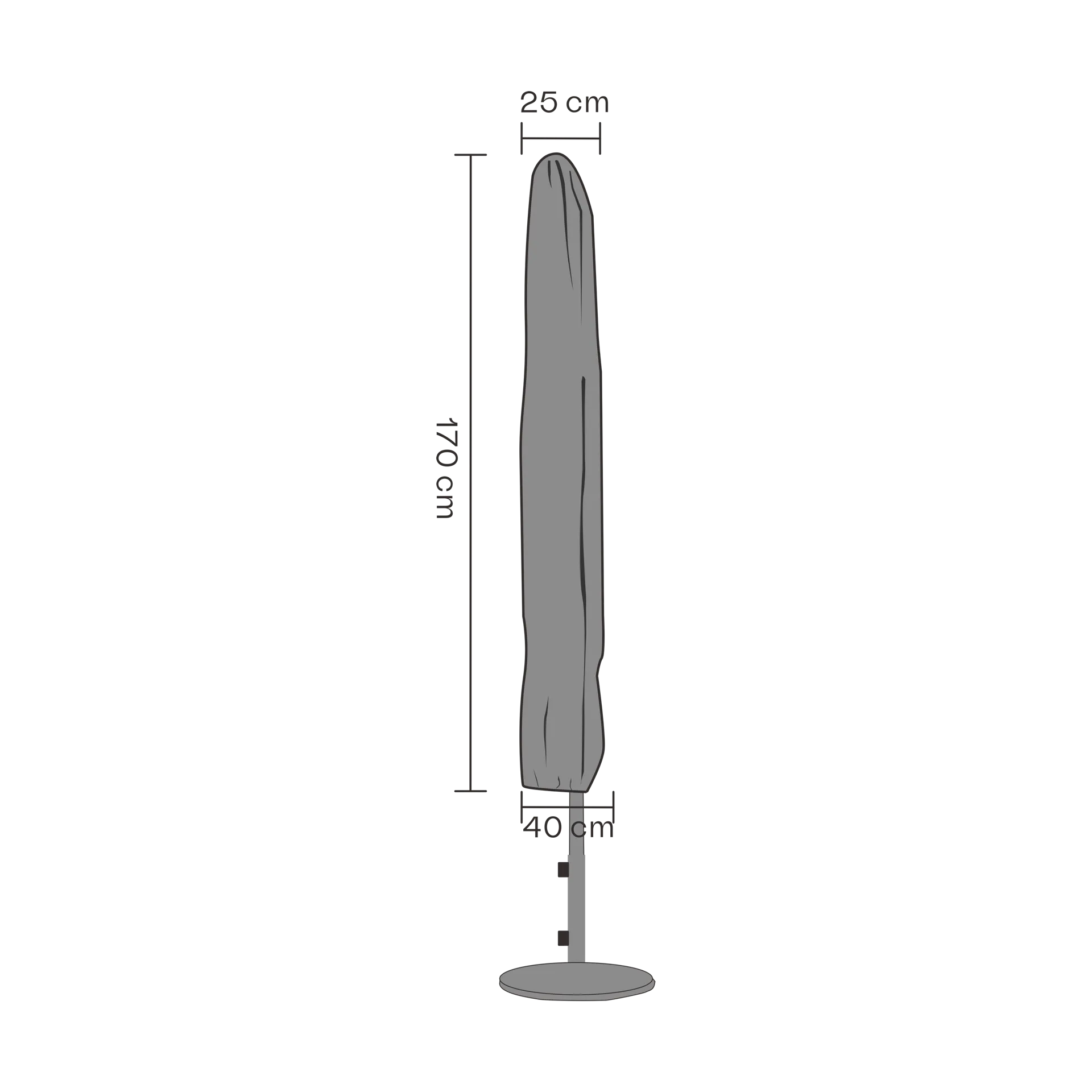 Protection de meuble Brafab parasol, Noir 170 cm Brafab