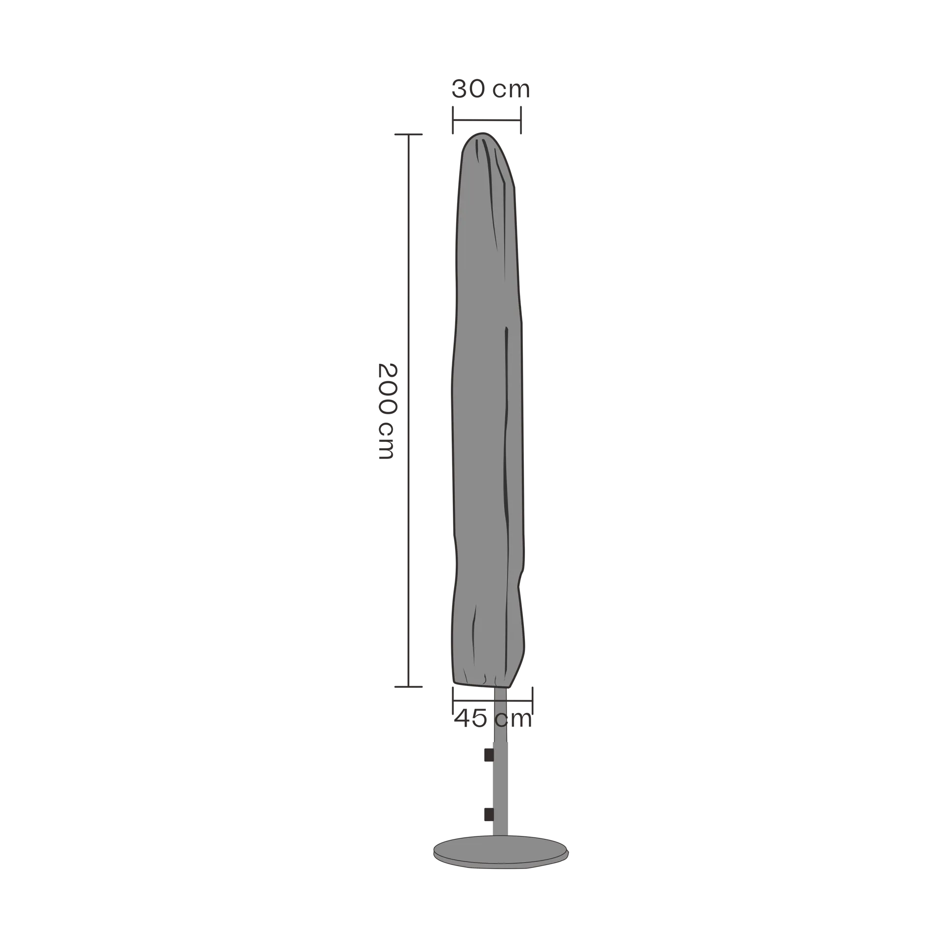 Protection de meuble Brafab parasol, Noir 200 cm Brafab