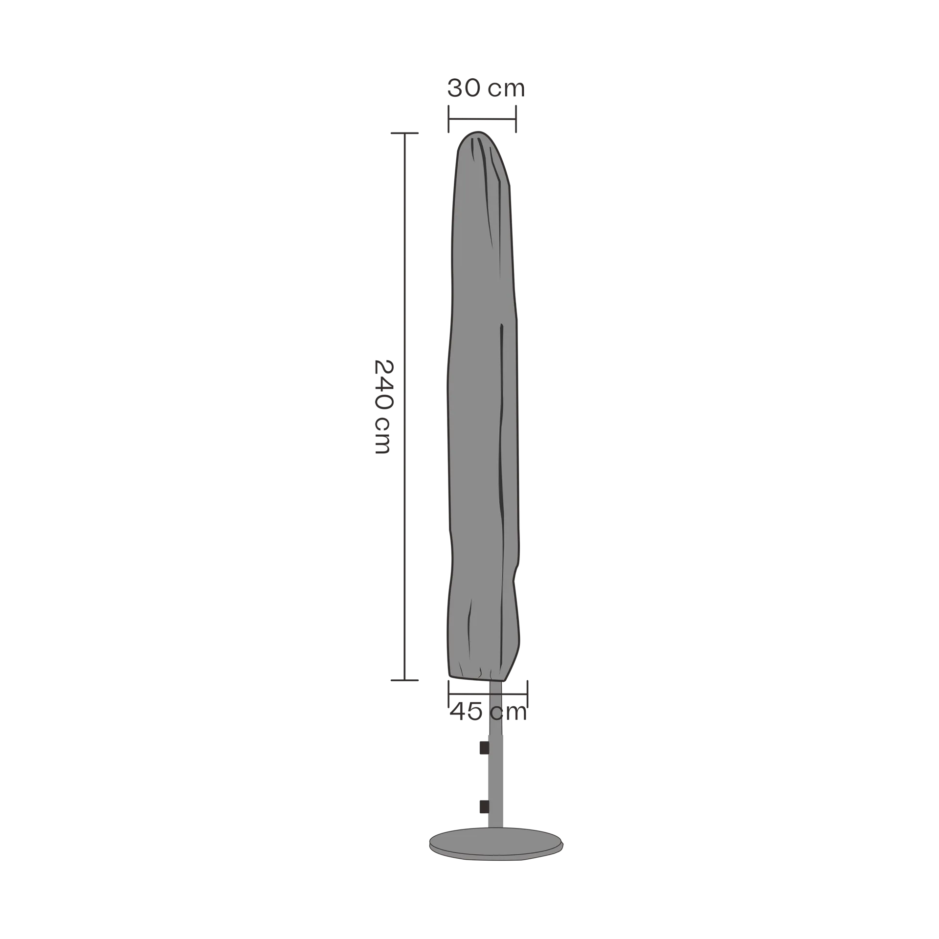 Protection de meuble Brafab parasol, Noir 240 cm Brafab