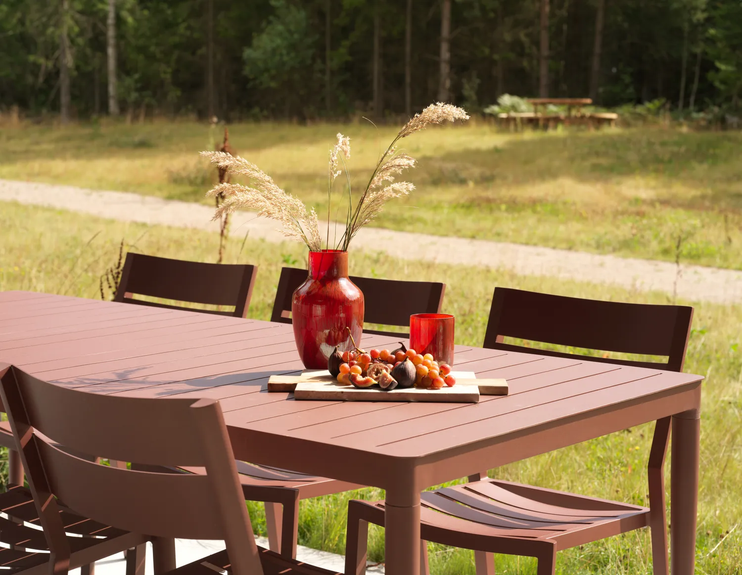 Table à manger Bigby, Zin Red, 195x90 cm Brafab