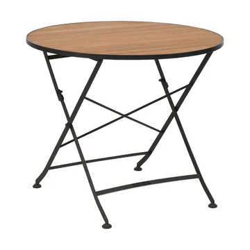 Table à manger Brewer - Noir-teck, Ø85 cm - Brafab