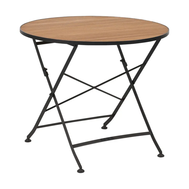 Table à manger Brewer - Noir-teck, Ø85 cm - Brafab
