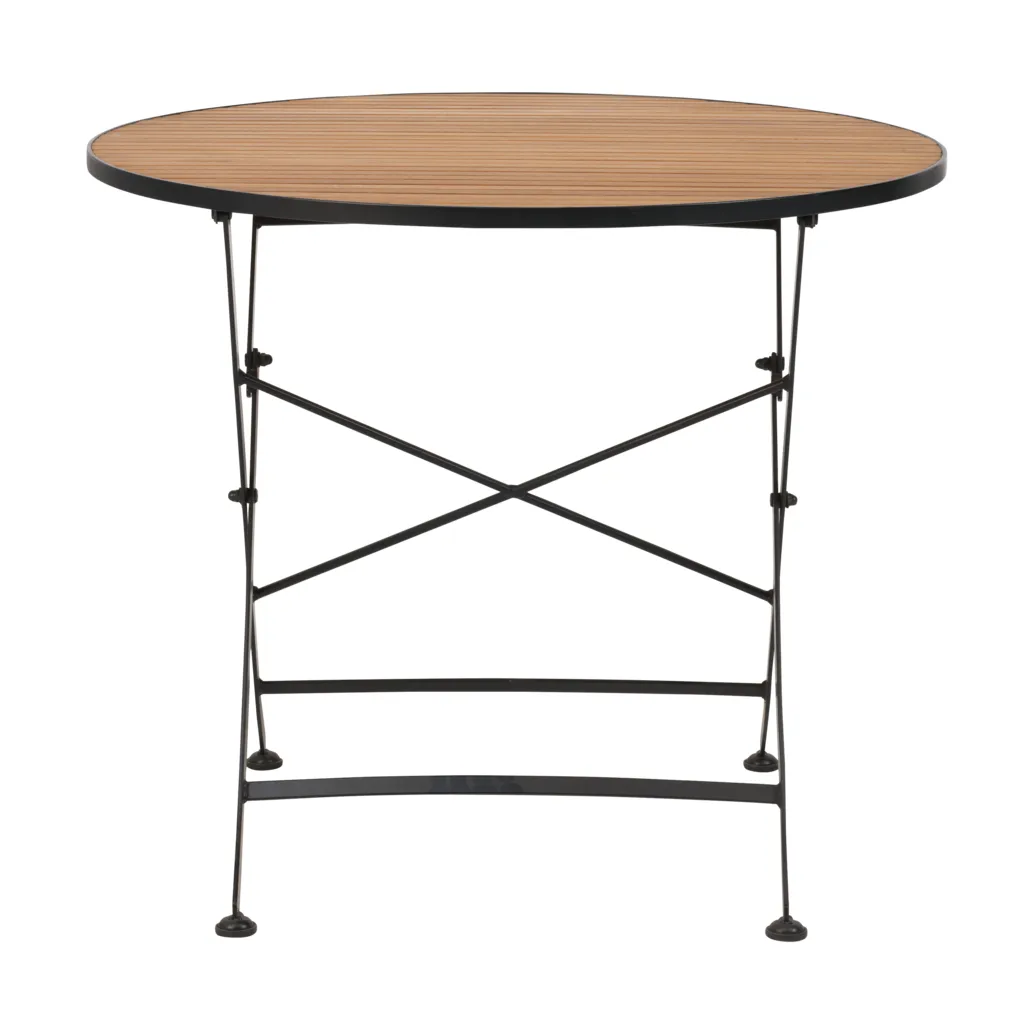 Table à manger Brewer, Noir-teck, Ø85 cm Brafab