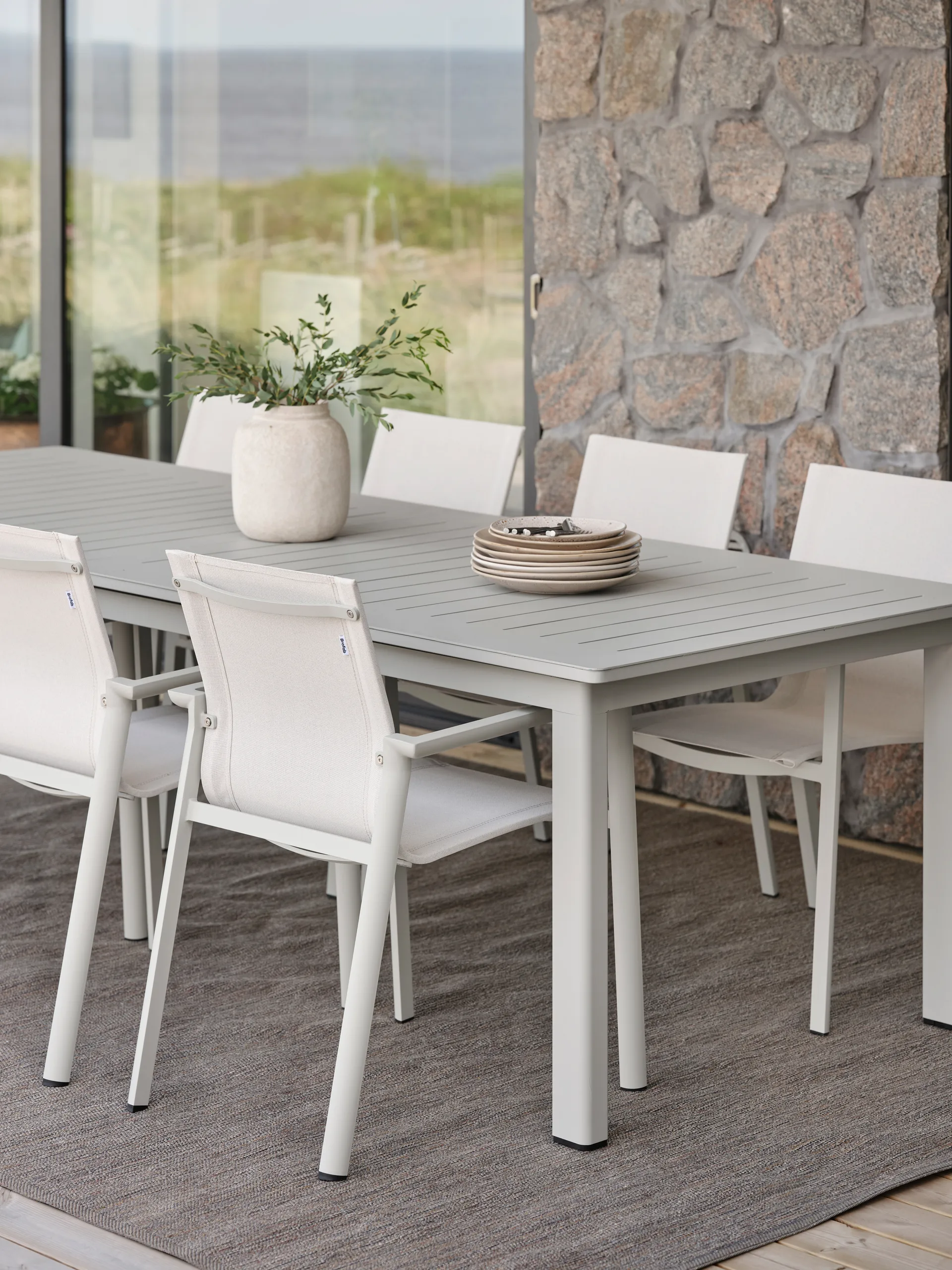 Table à manger extensible Lomma, Light grey 194-312 cm Brafab