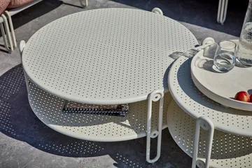 Table basse Blixt - Pearl white, Ø65 cm - Brafab