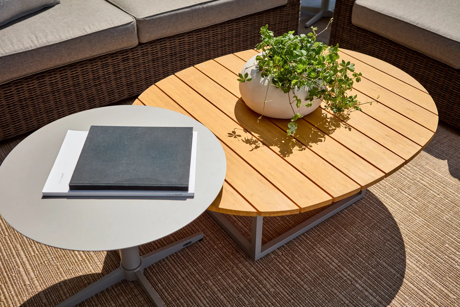 Table basse Olive, Khaki-bambou, 110x80 cm Brafab