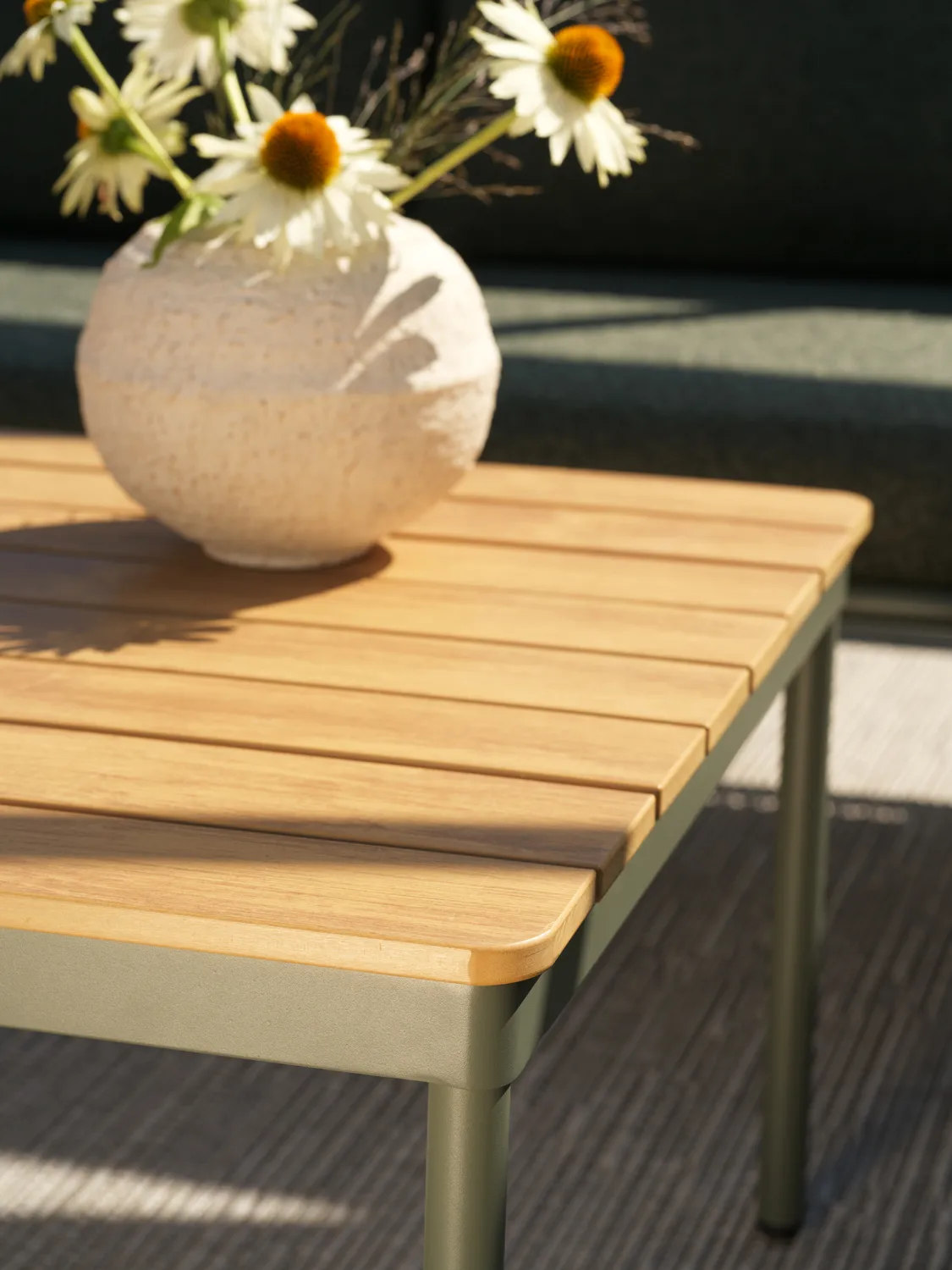 Table basse Reno, Nordic green-natural wood, 110x70 cm Brafab